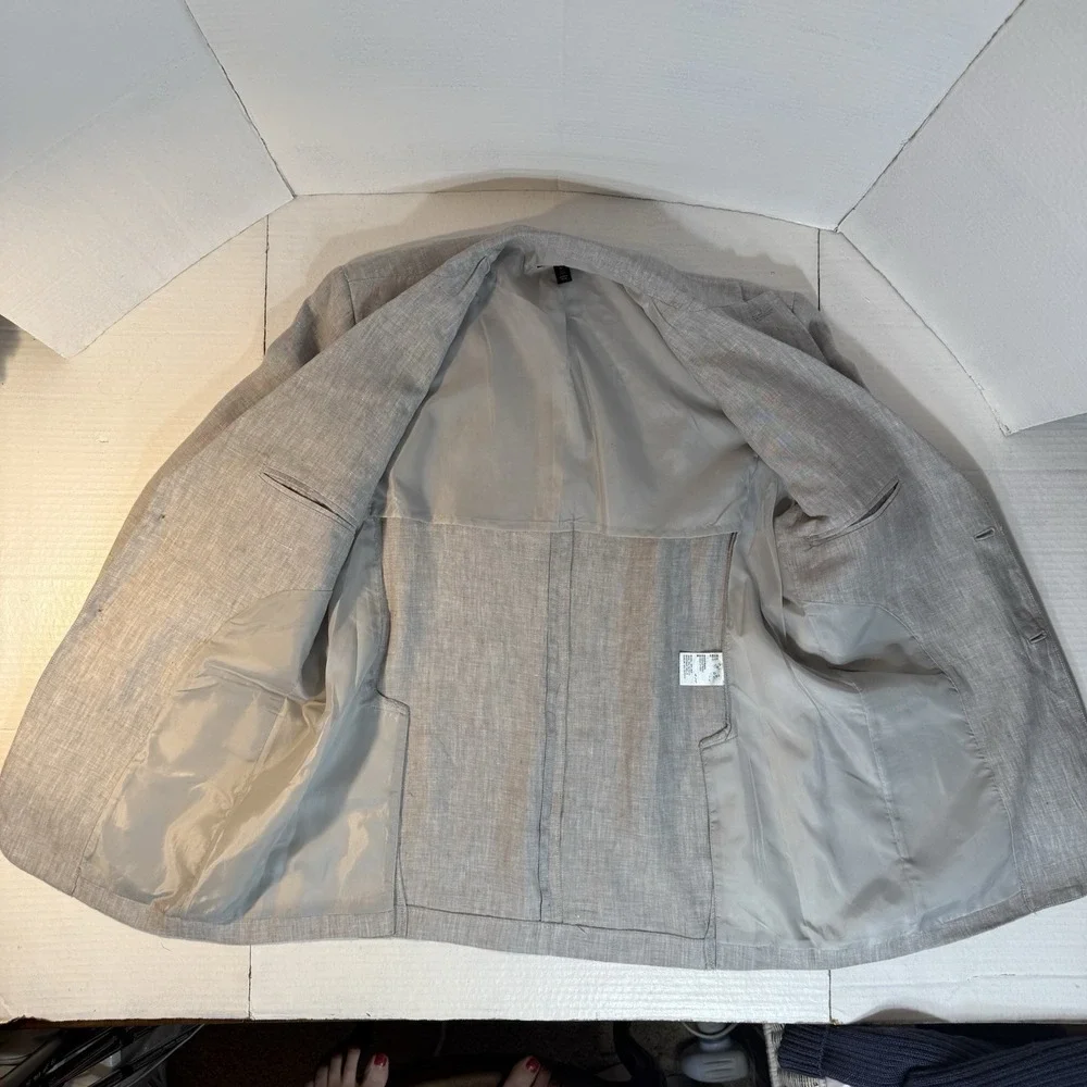Mens 48 Linen Blazer Jacket‎ 2 Button Sport 1/4 Lined Luxury MINT Casual Summer